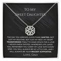 To My Daughter Magnetic Hearts Clover Necklace (from Dad)