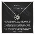 To My Daughter Magnetic Hearts Clover Necklace (from Dad)