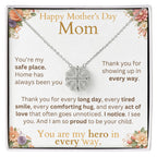 Mother's Day Jewelry and Message Card - Thank You Youre My Safe Place