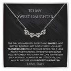 To My Daughter Magnetic Hearts Clover Necklace (from Dad)