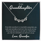 Grandpa To Granddaughter, Magnetic Hearts Necklace