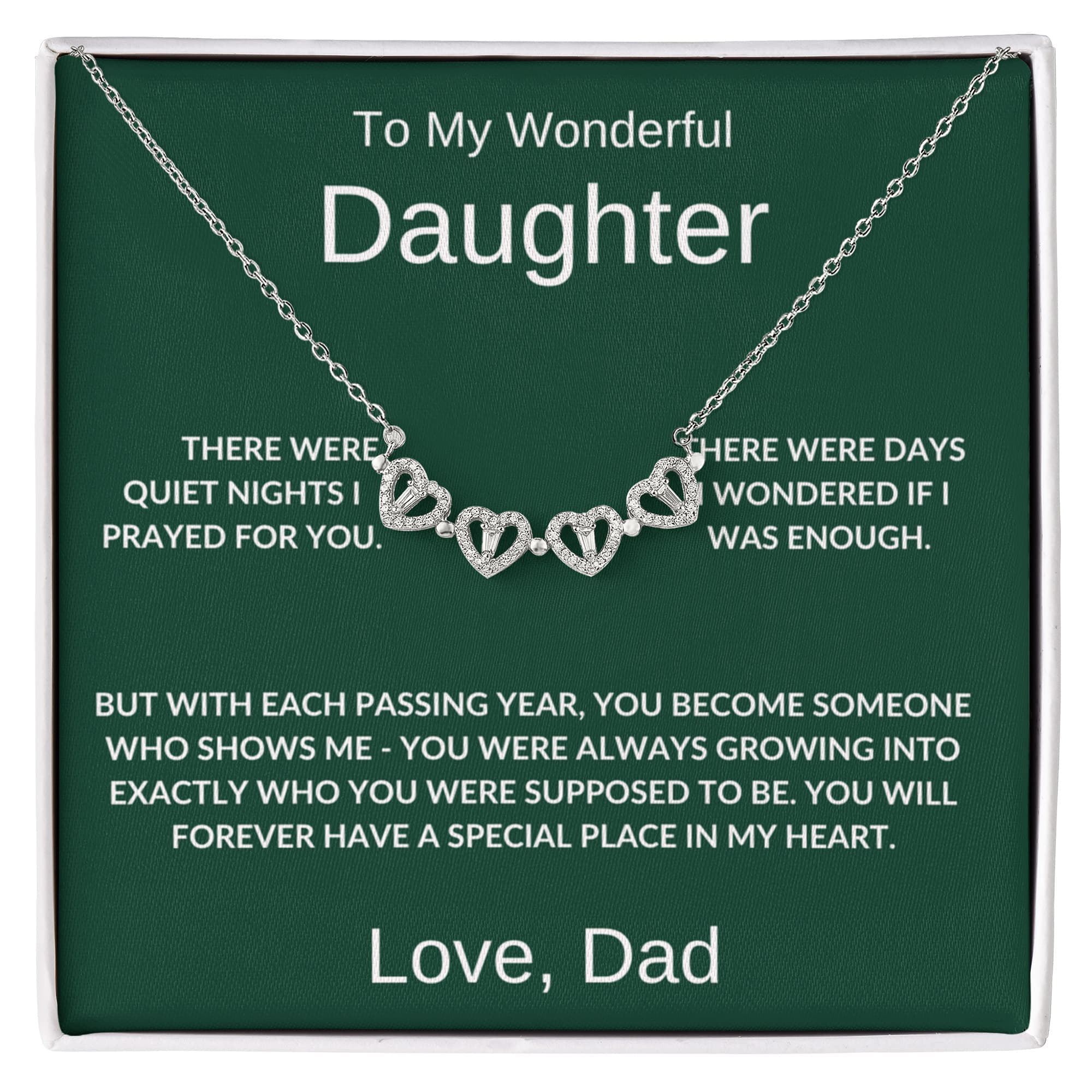 To My Precious Daughter — Magnetic Hearts Necklace (from Dad)