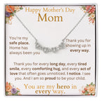 Mother's Day Jewelry and Message Card - Thank You Youre My Safe Place