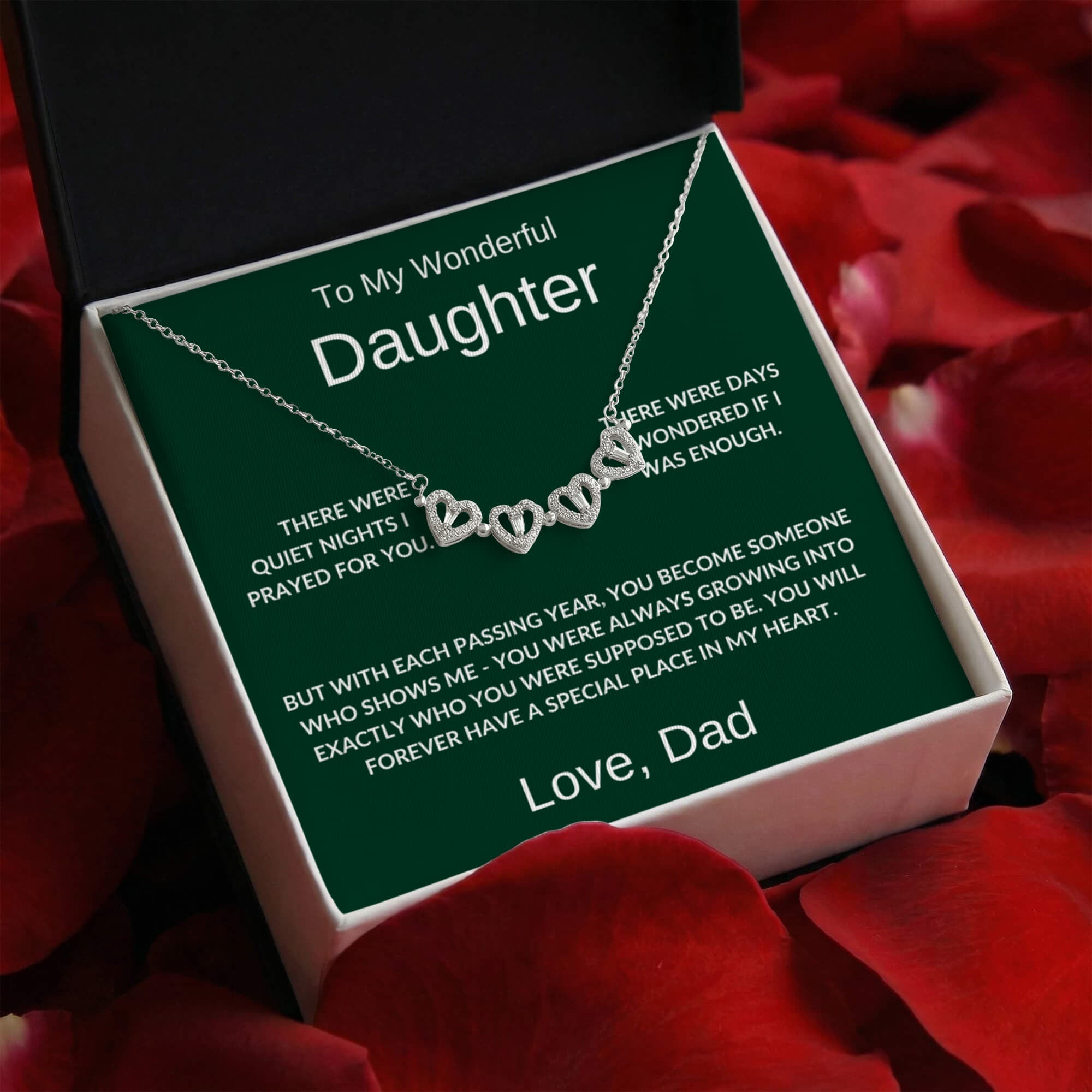 To My Precious Daughter — Magnetic Hearts Necklace (from Dad)