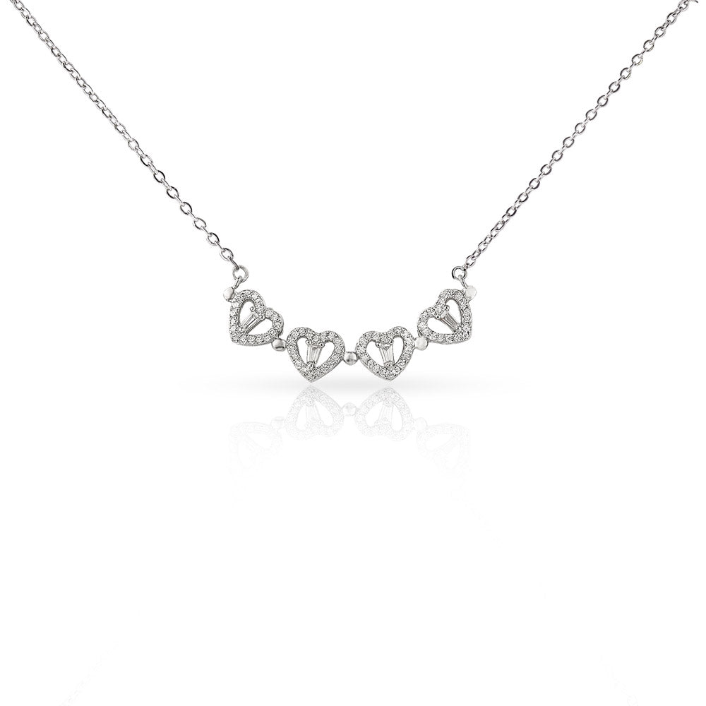 To My Daughter Magnetic Hearts Clover Necklace (from Dad)