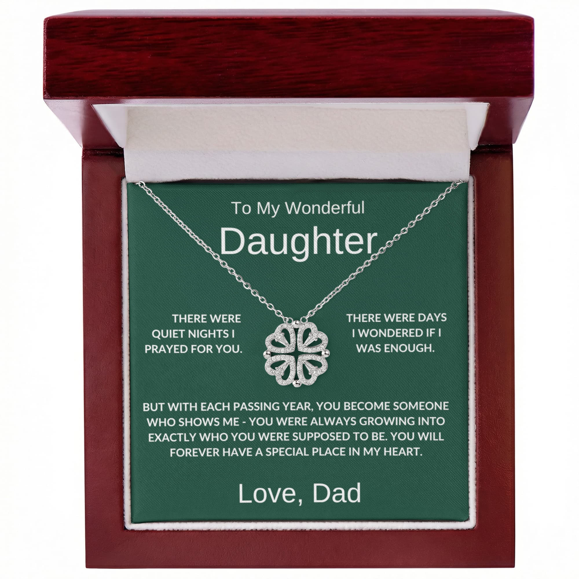 To My Precious Daughter — Magnetic Hearts Necklace (from Dad)