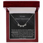 To My Daughter Magnetic Hearts Clover Necklace (from Dad)