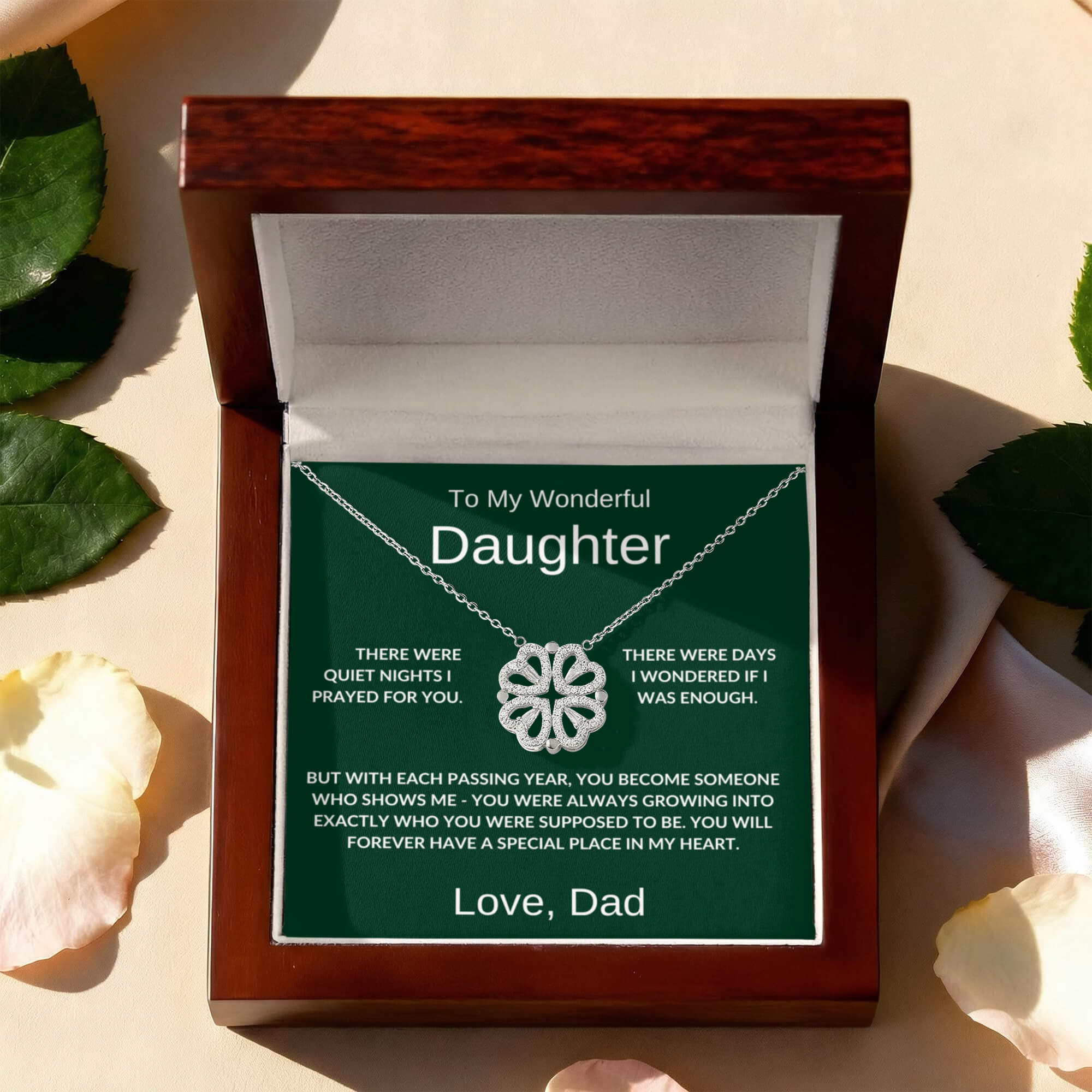 To My Precious Daughter — Magnetic Hearts Necklace (from Dad)