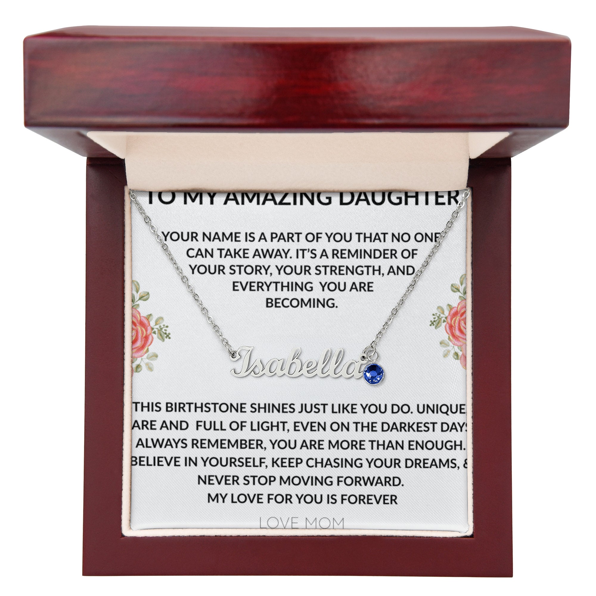 To My Amazing Daughter - Custom Name Necklace with Birthstone