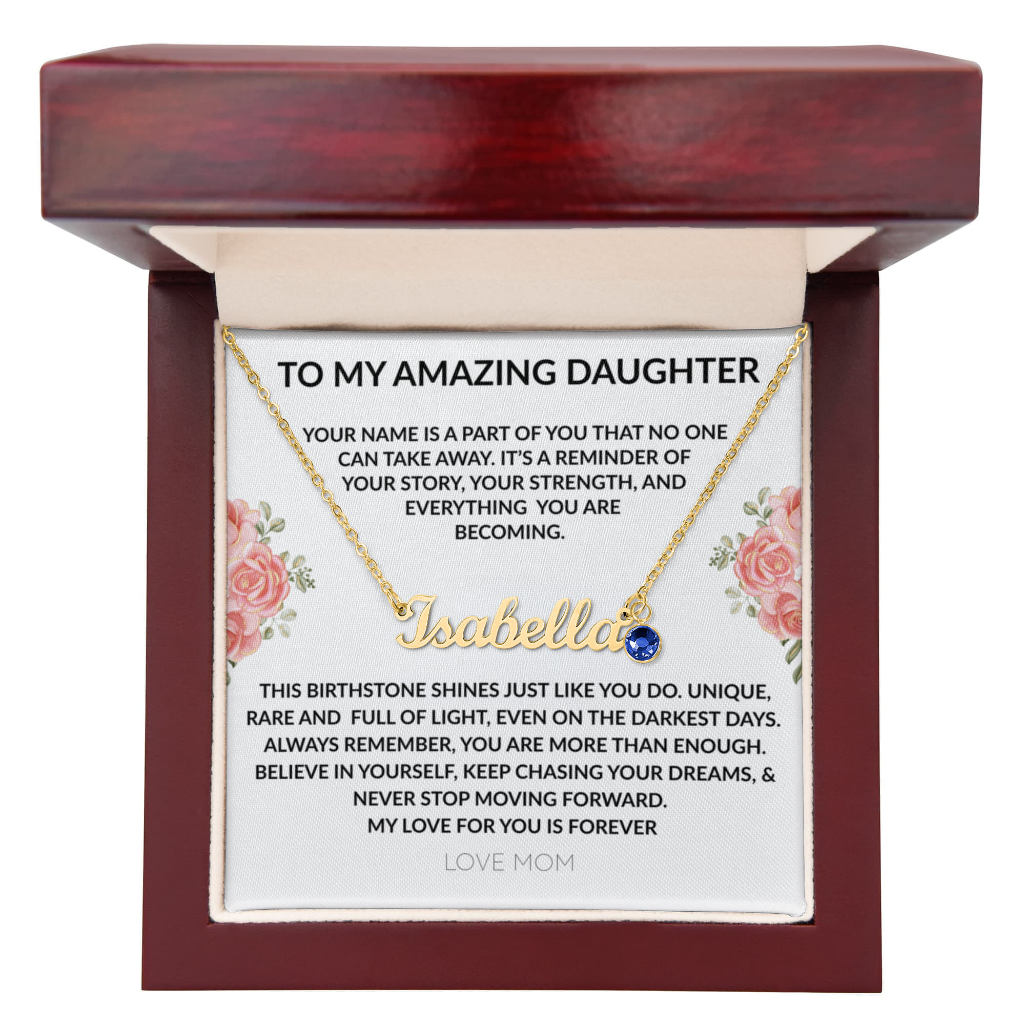 To My Amazing Daughter - Custom Name Necklace with Birthstone