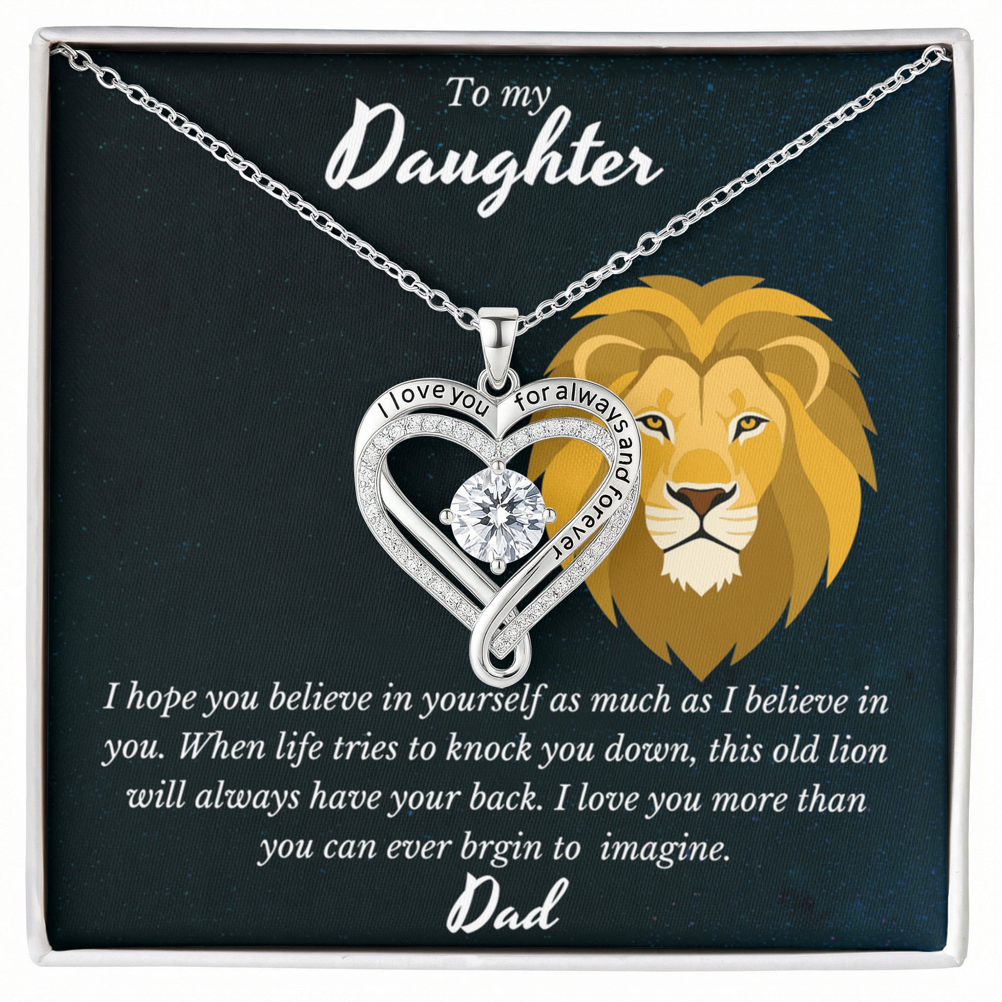 To My Amazing Daughter — Always & Forever Heart Necklace (from Dad)
