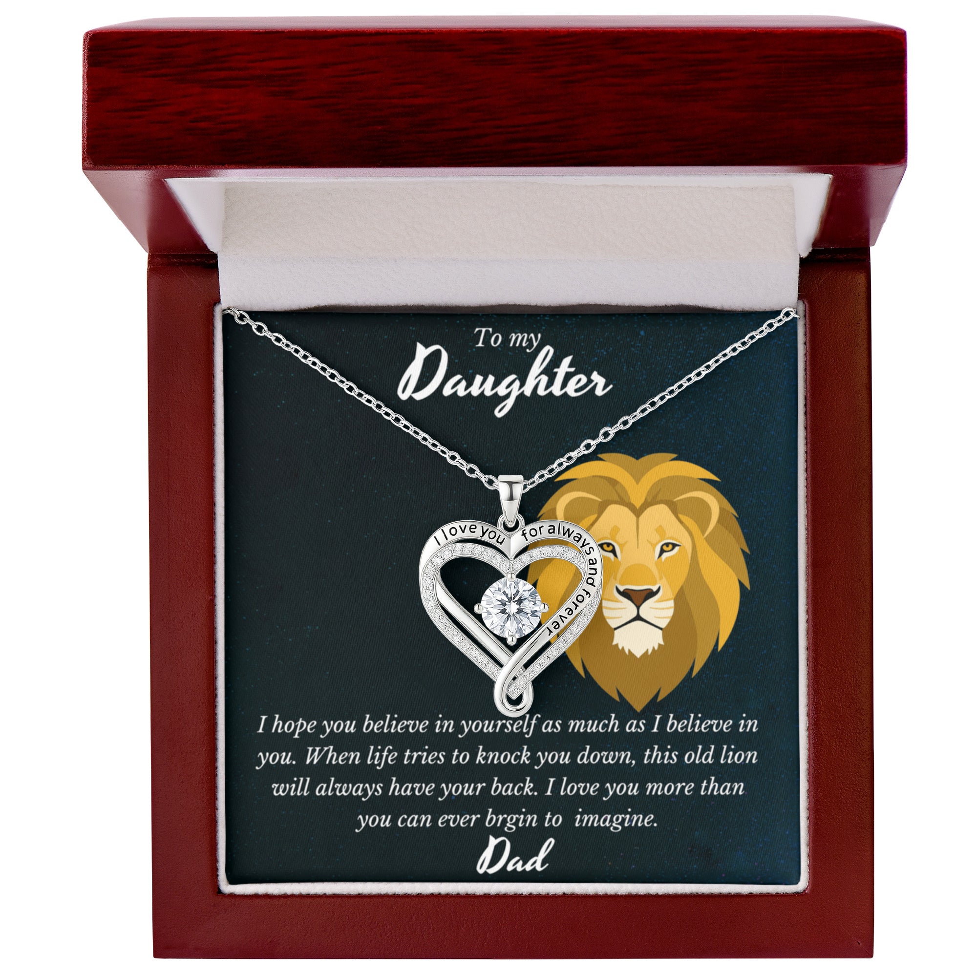 To My Amazing Daughter — Always & Forever Heart Necklace (from Dad)