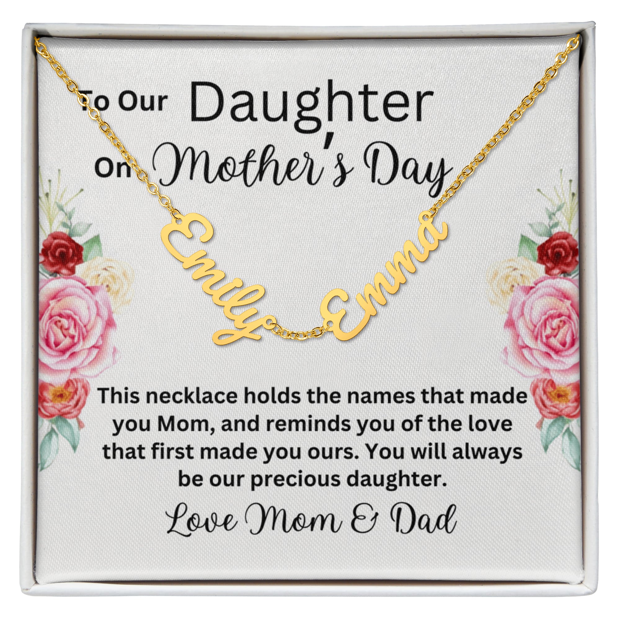 To Our Daughter On Mother's Day - Multiple Name Necklace