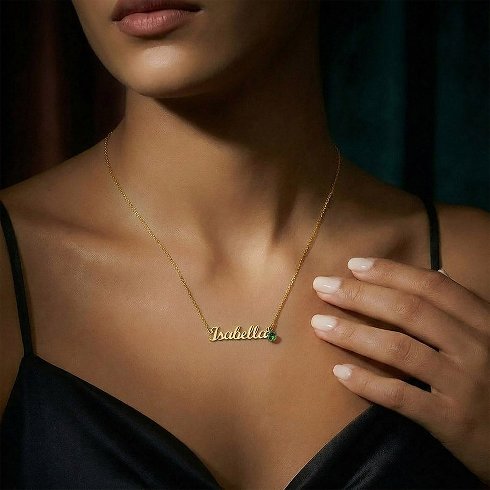 Personalized Name Necklace with Birthstone — Mother’s Day Gift for Mom