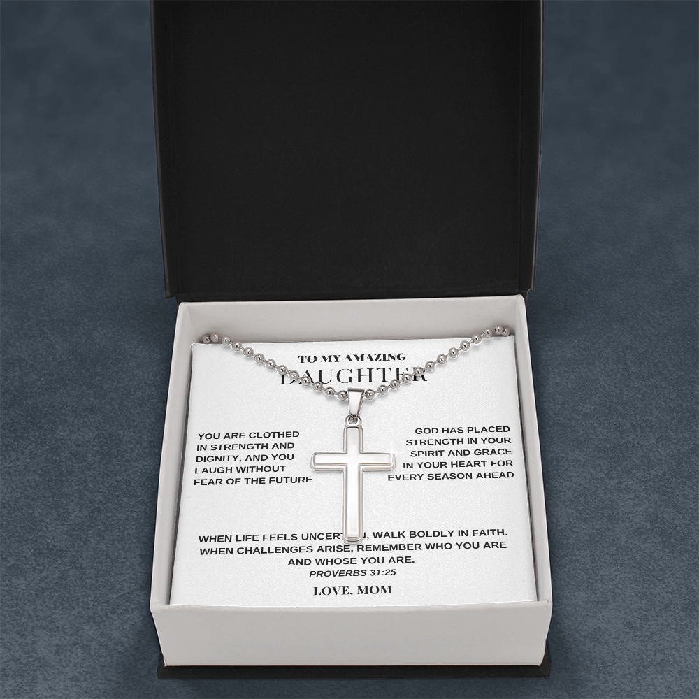 To My Amazing Daughter – Artisan Cross Necklace from Mom