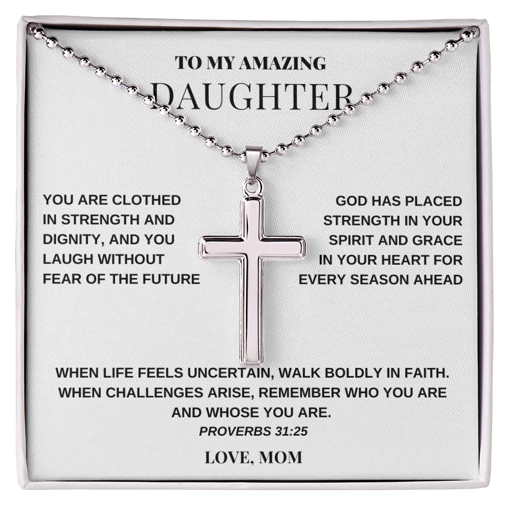 To My Amazing Daughter – Artisan Cross Necklace from Mom