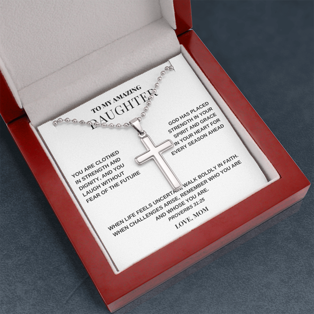 To My Amazing Daughter – Artisan Cross Necklace from Mom
