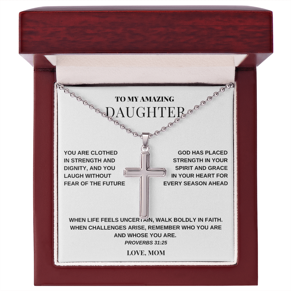 To My Amazing Daughter – Artisan Cross Necklace from Mom