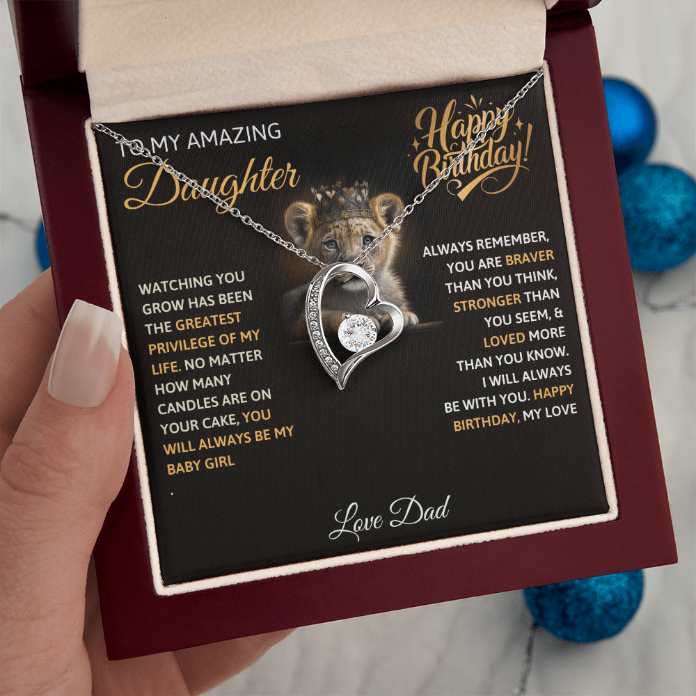 To My Amazing Daughter Happy Birthday - Forever Love Necklace
