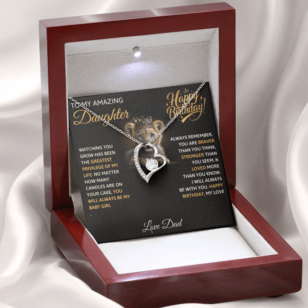 To My Amazing Daughter Happy Birthday - Forever Love Necklace