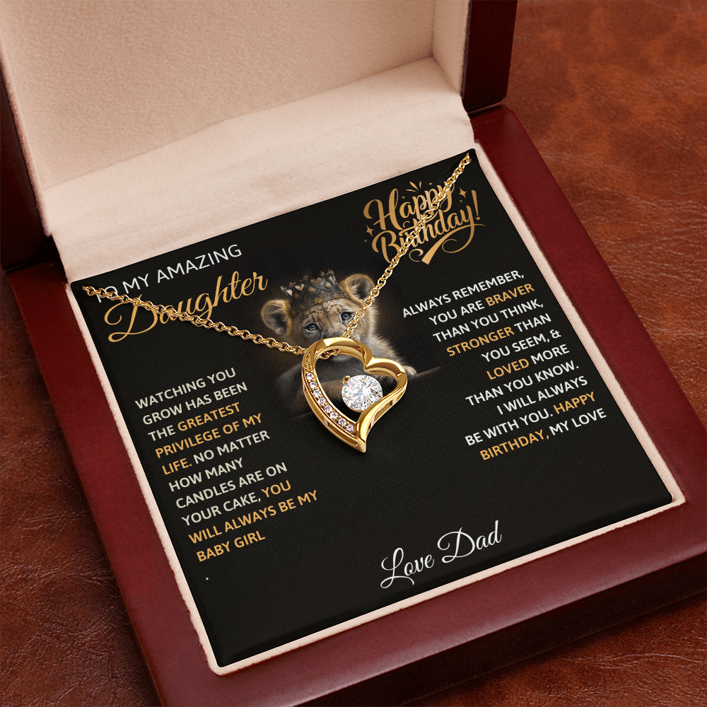 To My Amazing Daughter Happy Birthday - Forever Love Necklace
