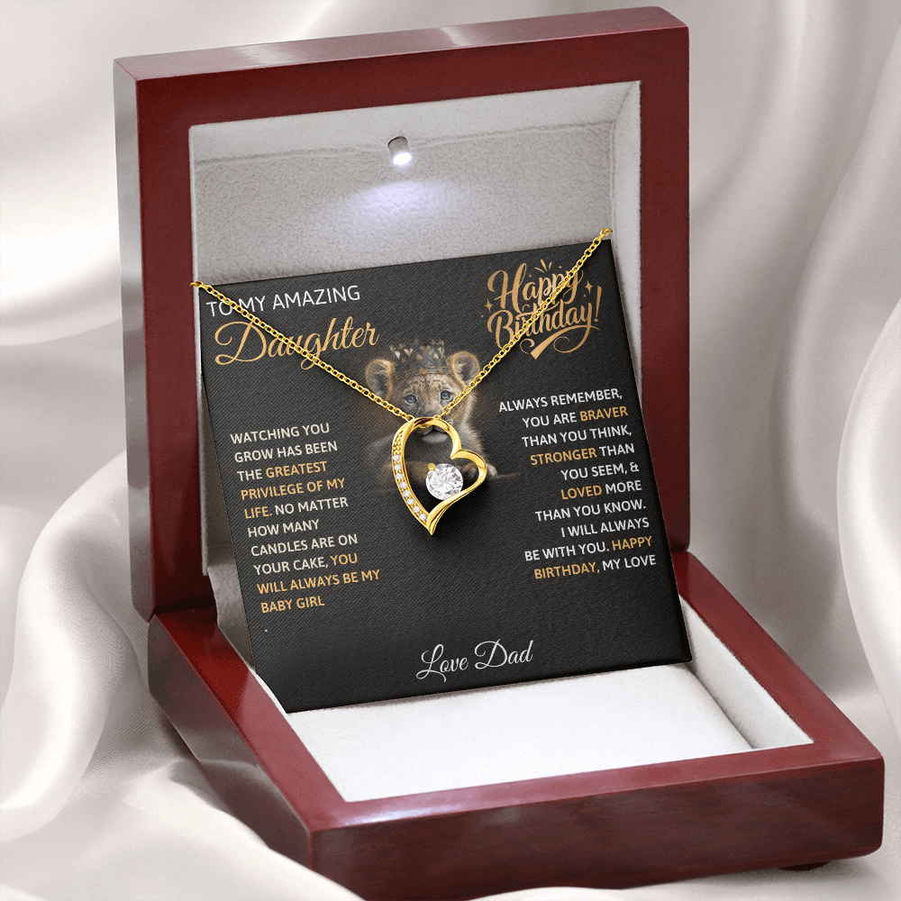 To My Amazing Daughter Happy Birthday - Forever Love Necklace