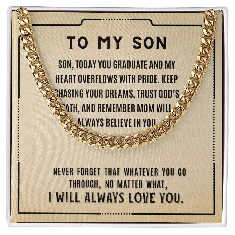 Graduation Gift To Son From Mom - Cuban Link Chain