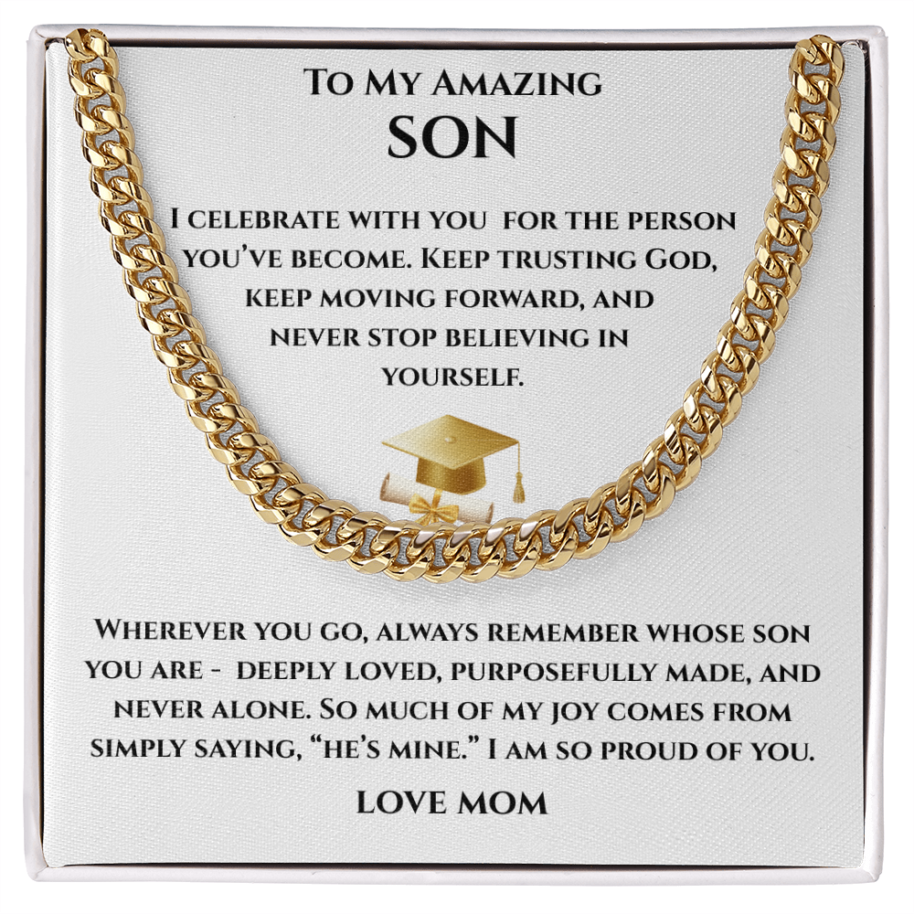 Mom To SonGraduation Gift - Cuban Link Chain