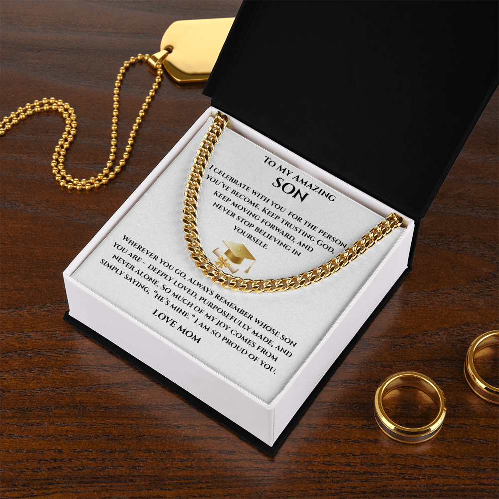 Mom To SonGraduation Gift - Cuban Link Chain