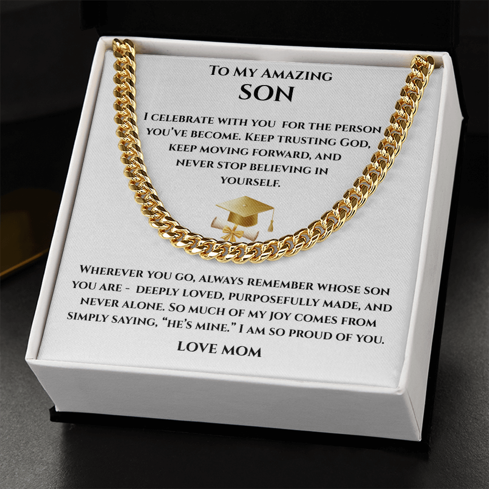 Mom To SonGraduation Gift - Cuban Link Chain