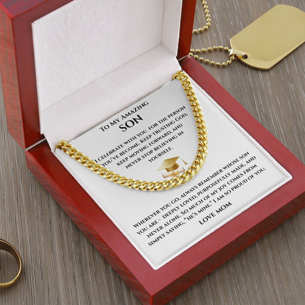 Mom To SonGraduation Gift - Cuban Link Chain