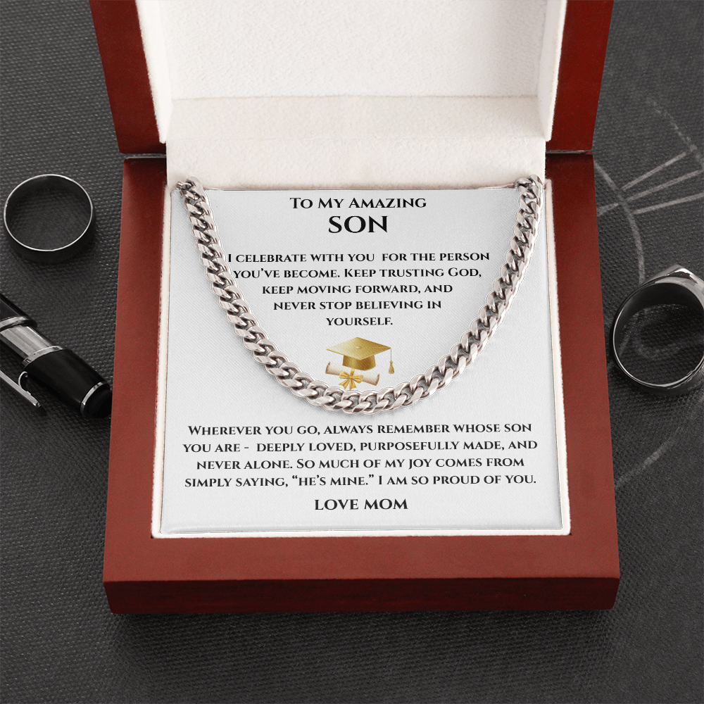 Mom To SonGraduation Gift - Cuban Link Chain