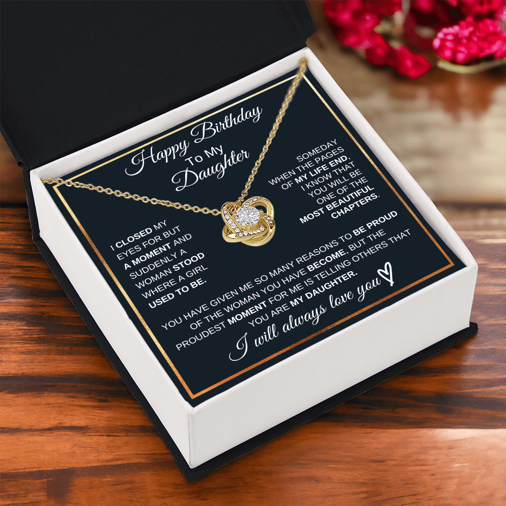 Love Knot Necklace Birthday Gift To Daughter,