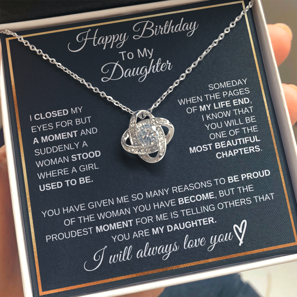 Love Knot Necklace Birthday Gift To Daughter,