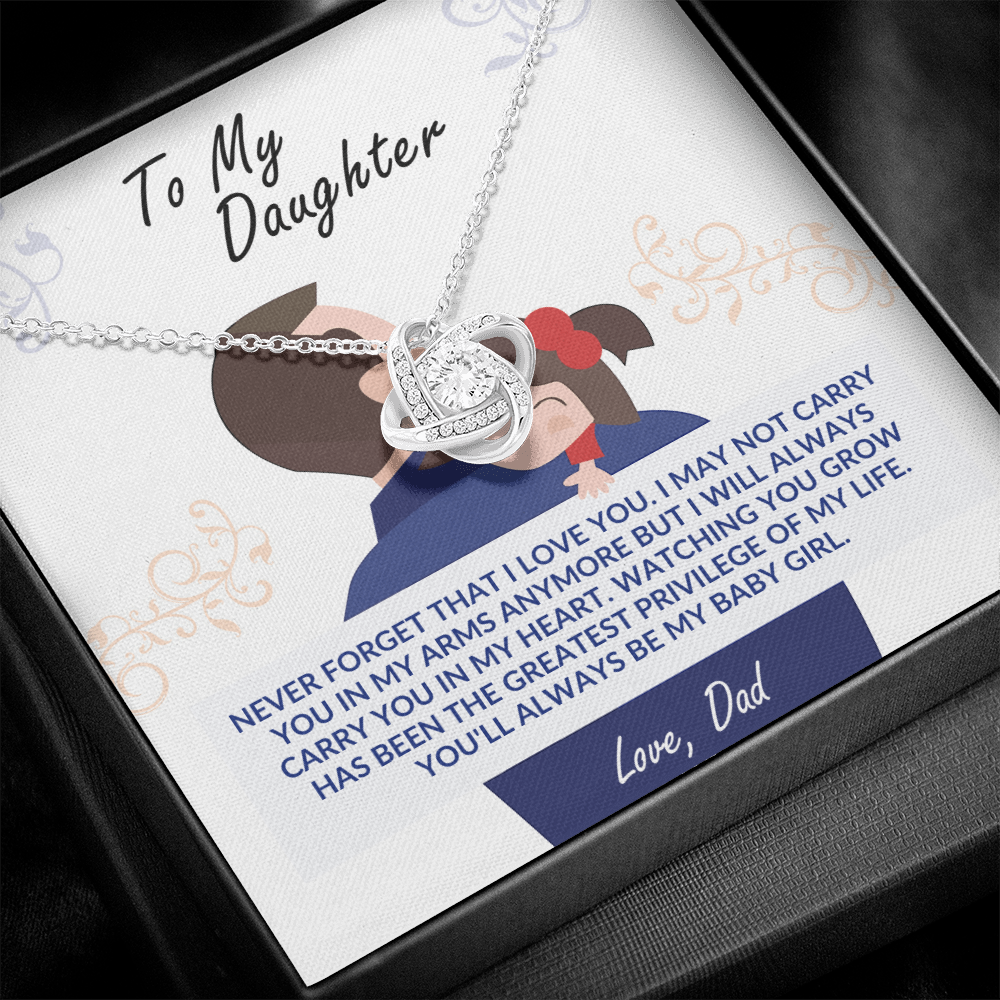 To My Daughter From Dad - Love Knot Necklace, Never Forget That I Love You
