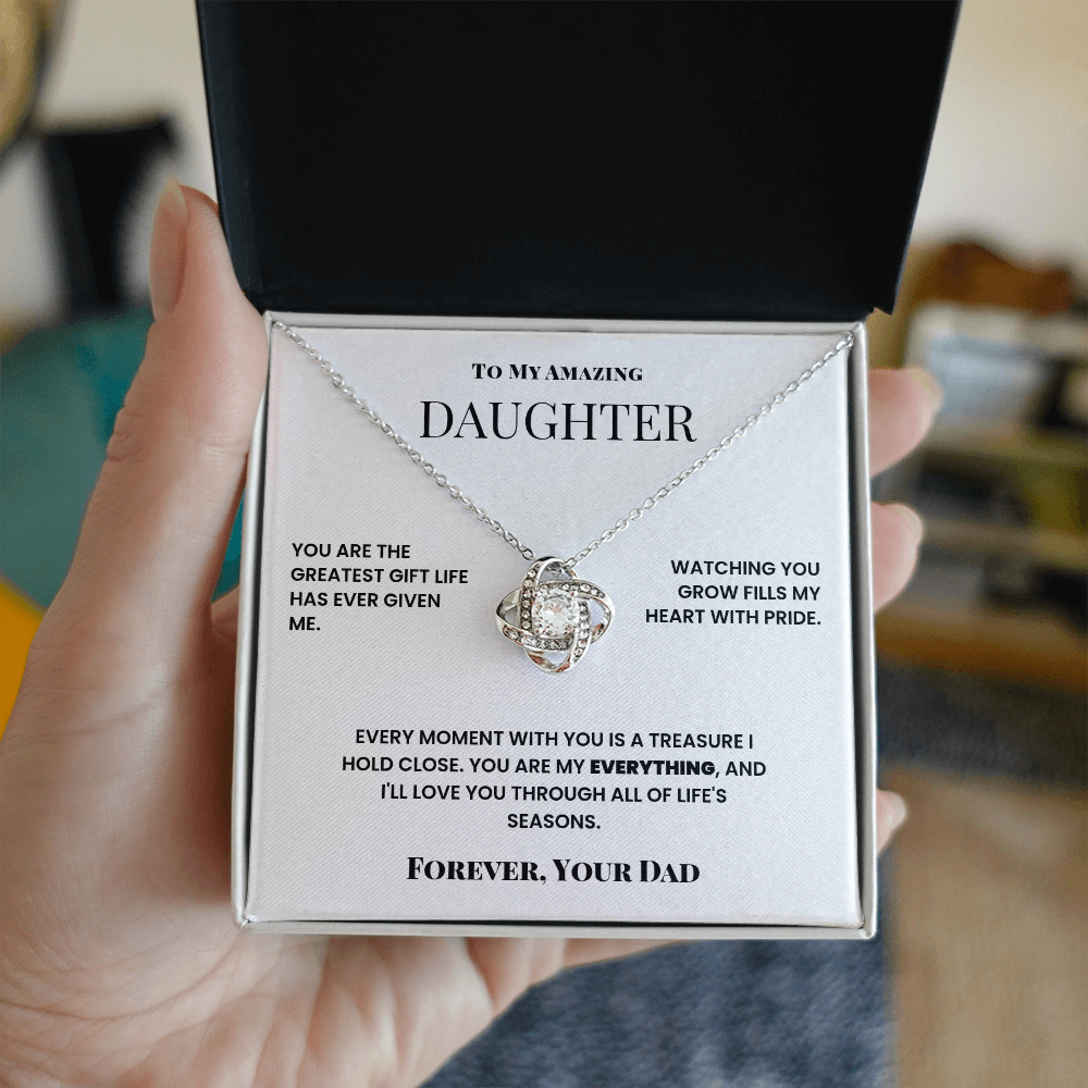 To My Amazing, Daughter, Love Knot Necklace - You are the greatest gift