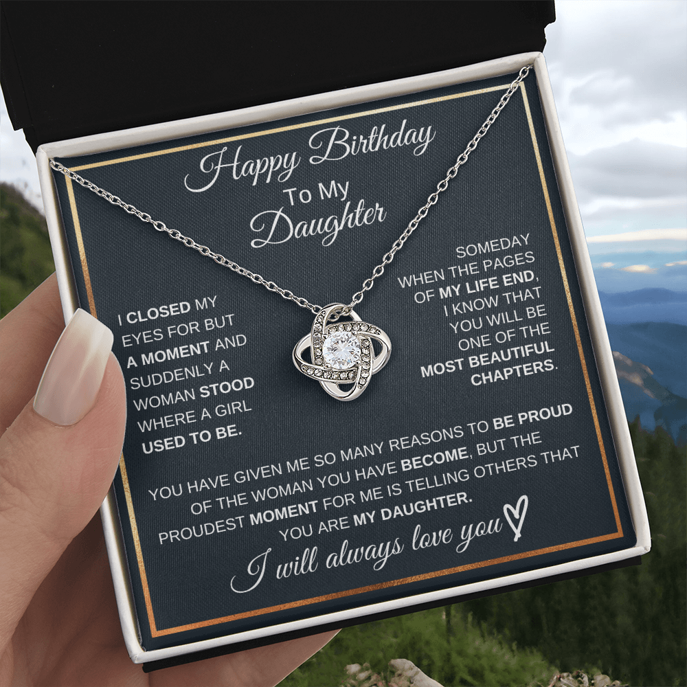 Love Knot Necklace Birthday Gift To Daughter,
