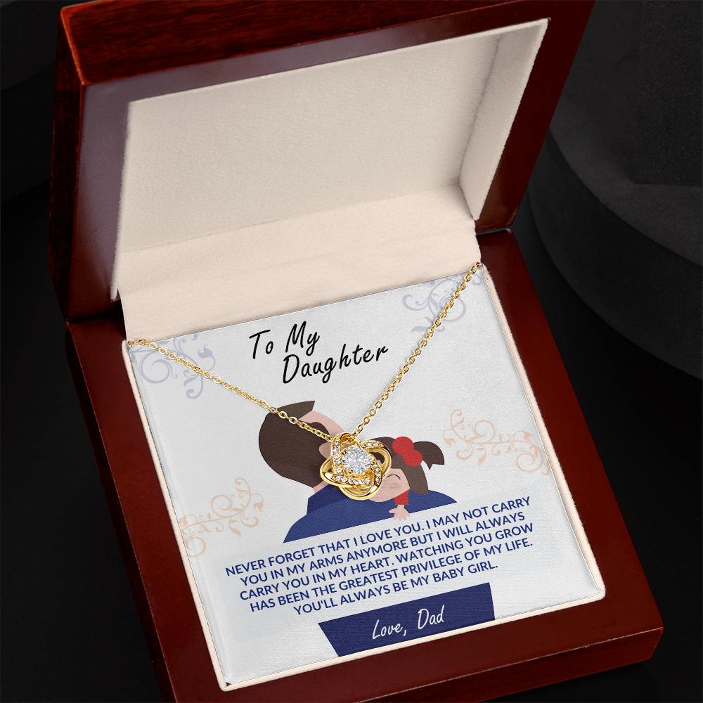 To My Daughter From Dad - Love Knot Necklace, Never Forget That I Love You