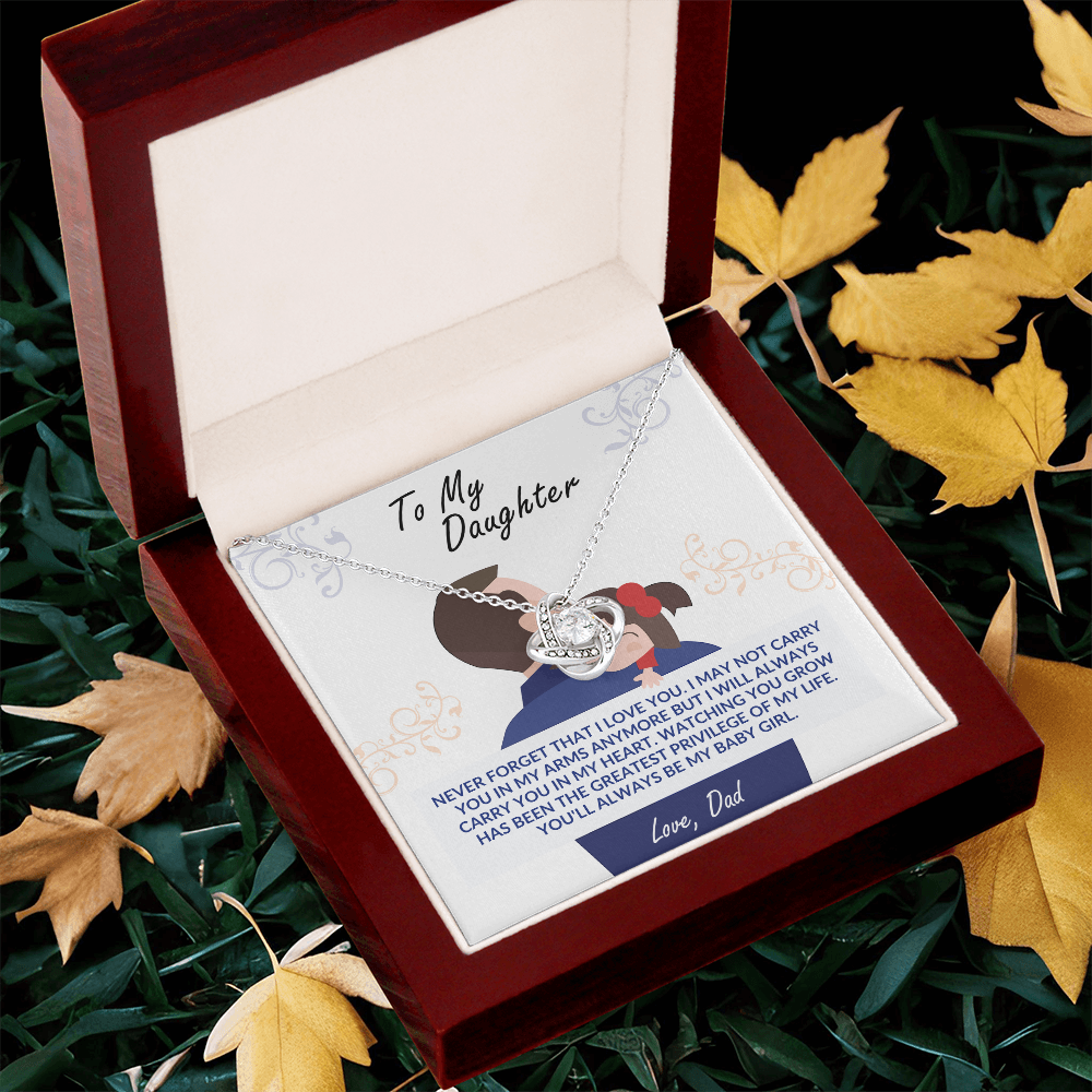 To My Daughter From Dad - Love Knot Necklace, Never Forget That I Love You