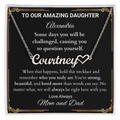To Our Amazing Daughter - When Life Gets Challenging - Heart Name Necklace