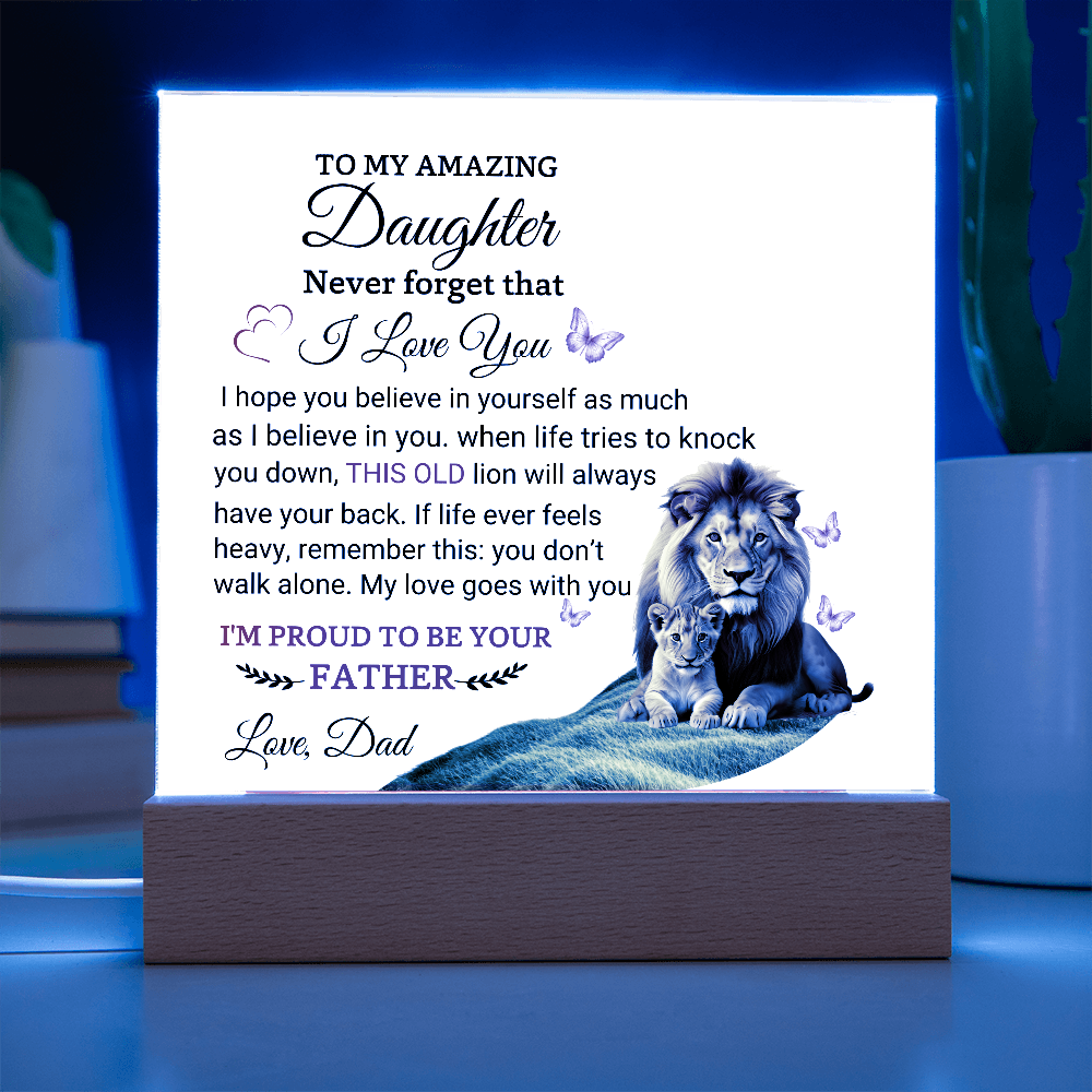 To My Amazing Daughter From Dad - Acrylic Square Plaque