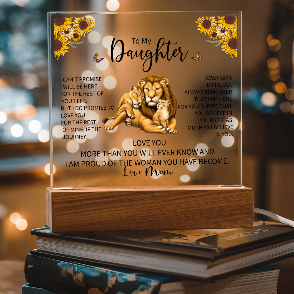 To My Daughter Acrylic Square Plaque