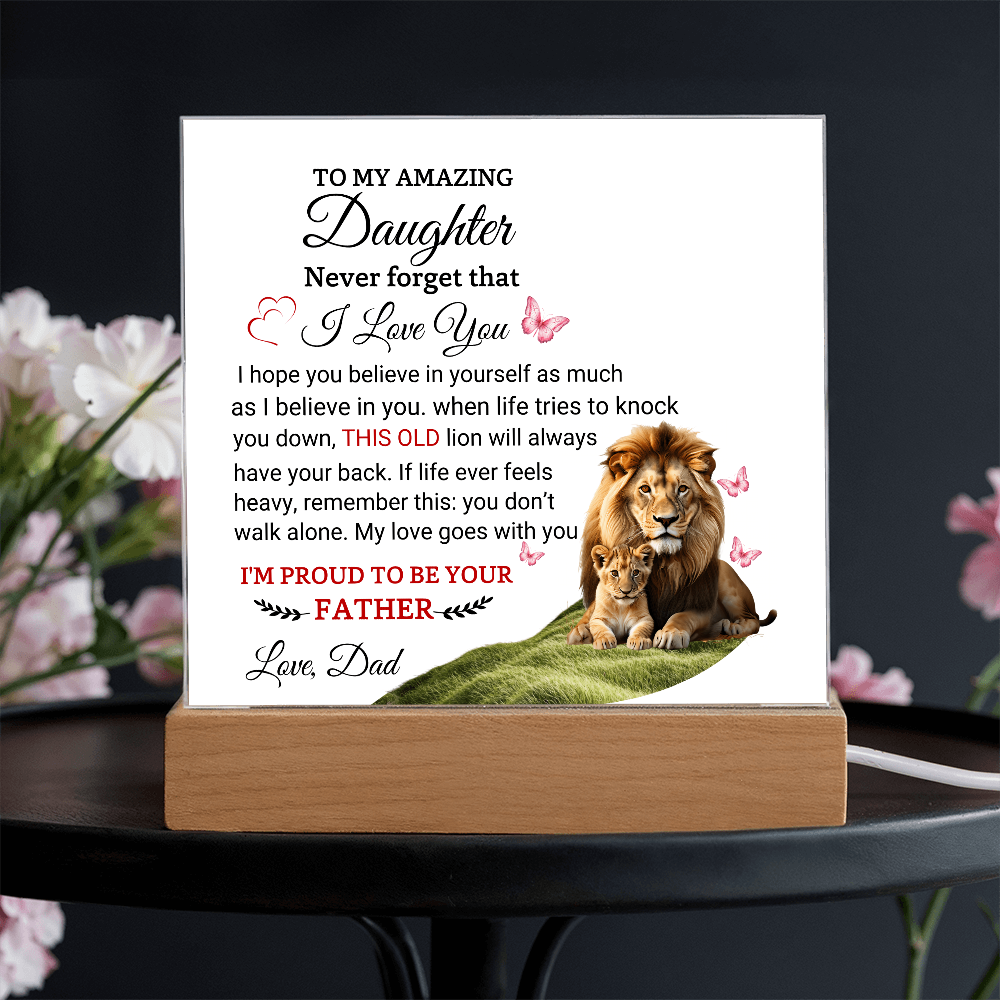 To My Amazing Daughter From Dad - Acrylic Square Plaque