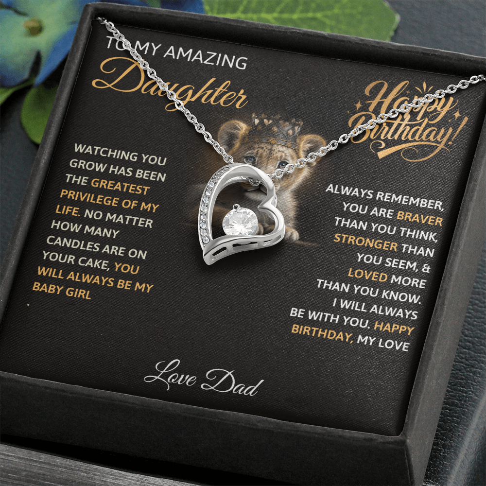 To My Amazing Daughter Happy Birthday - Forever Love Necklace