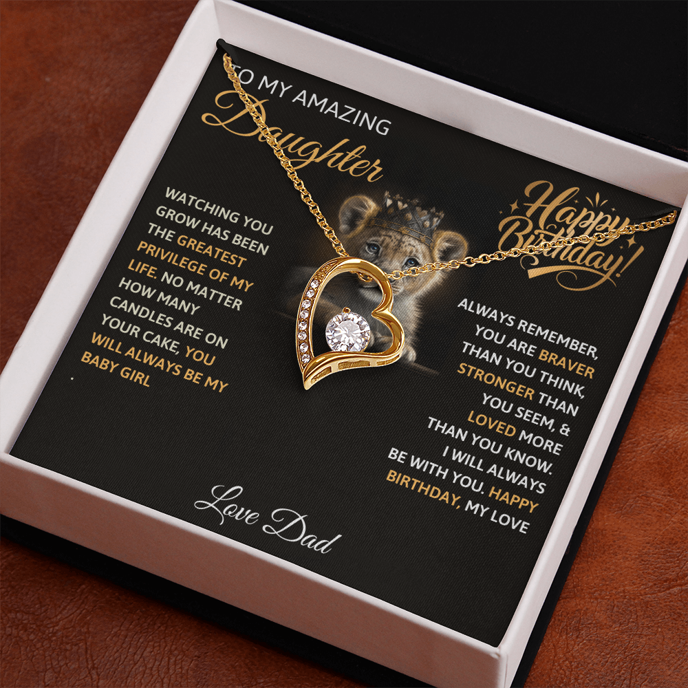 To My Amazing Daughter Happy Birthday - Forever Love Necklace