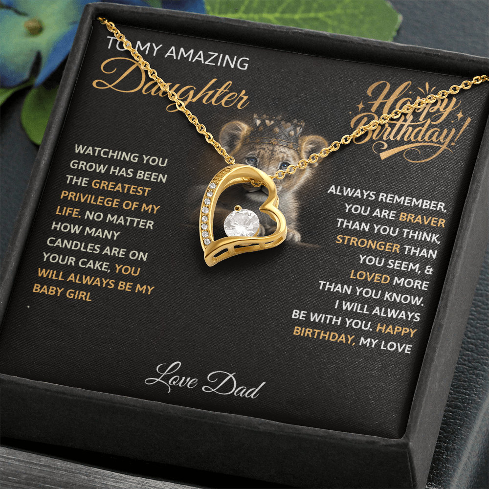 To My Amazing Daughter Happy Birthday - Forever Love Necklace
