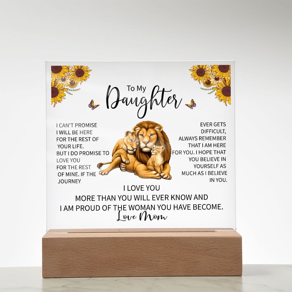 To My Daughter Acrylic Square Plaque
