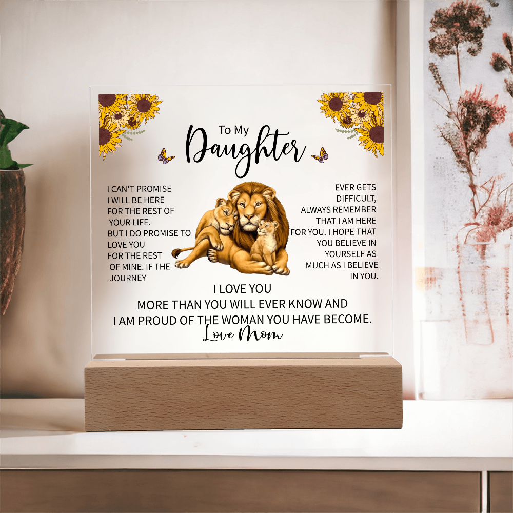 To My Daughter Acrylic Square Plaque