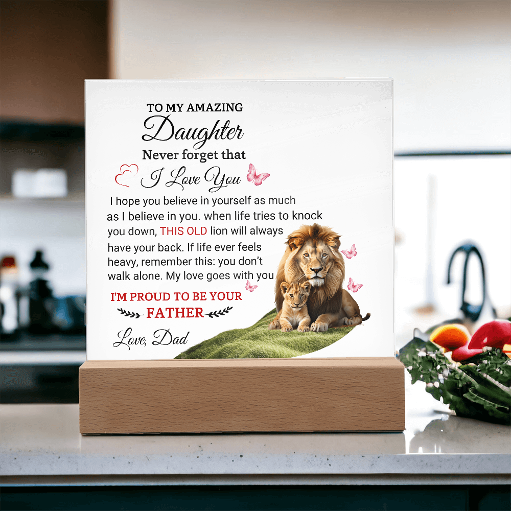 To My Amazing Daughter From Dad - Acrylic Square Plaque