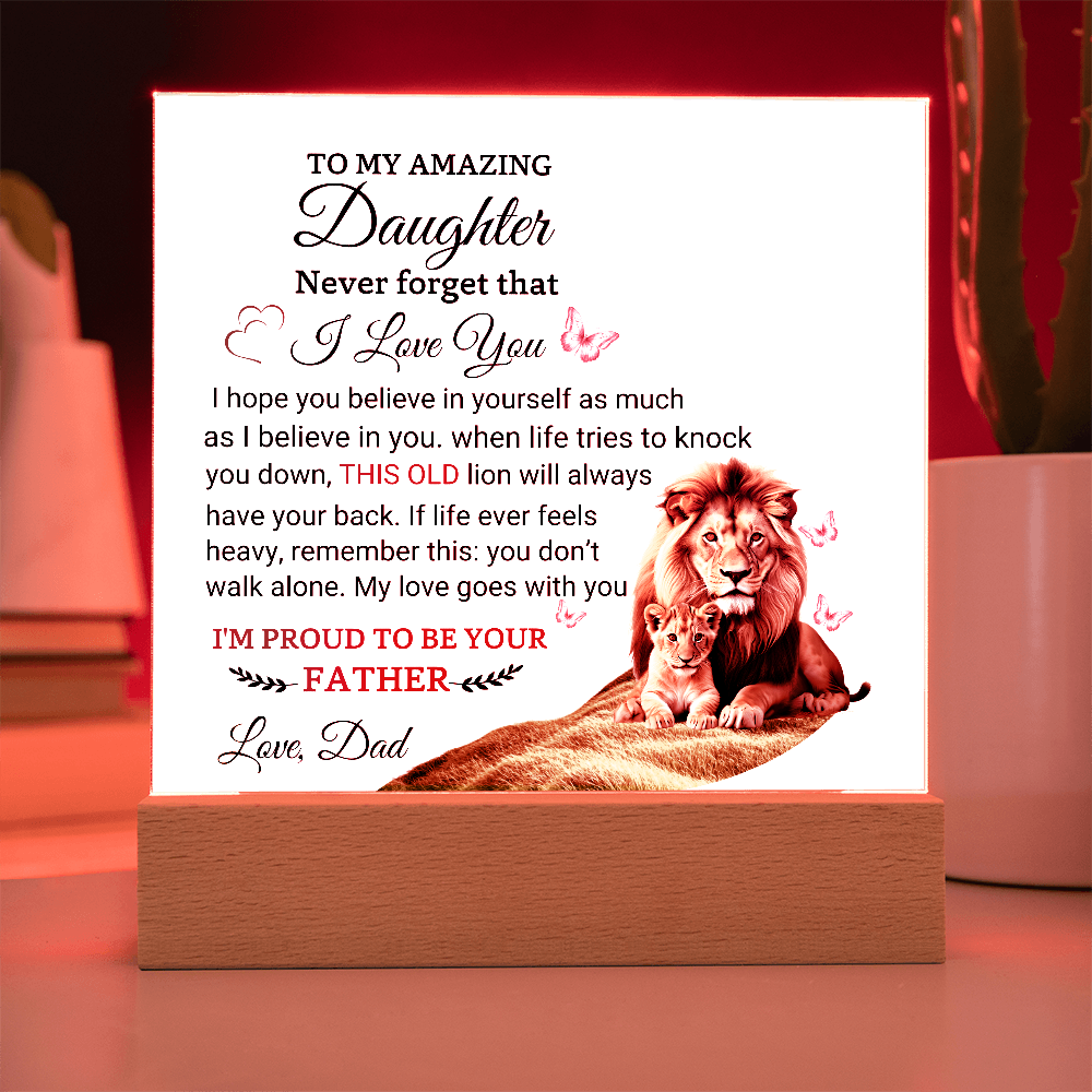 To My Amazing Daughter From Dad - Acrylic Square Plaque